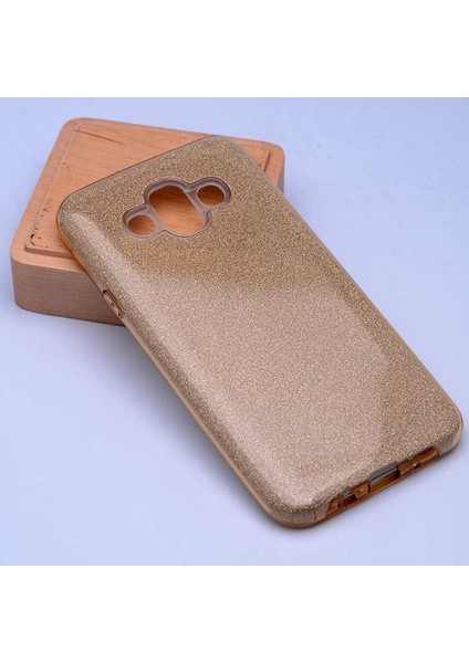 Samsung Galaxy J7 Duo Kılıf Gold Jade Simli Silikon Kapak Orijinal Esnek Ince (Samsung Galaxy J7 Duo, Gold)