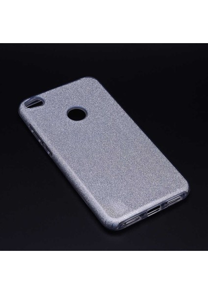 Huawei P9 Lite 2017 Kılıf Gümüş Jade Simli Silikon Kapak Orijinal Esnek Ince (Huawei P9 Lite 2017, Gümüş)