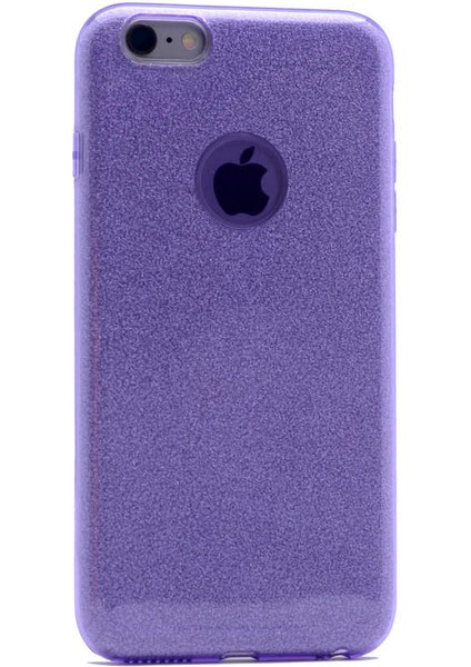 Apple iPhone 8 Kılıf Mor Jade Simli Silikon Kapak Esnek Ince (Apple iPhone 8, Mor)