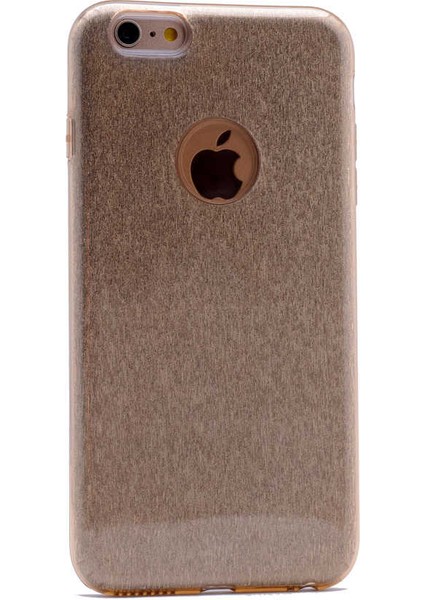 Apple iPhone 8 Plus Kılıf Gold Jade Simli Silikon Kapak Esnek Ince (Apple iPhone 8 Plus, Gold)