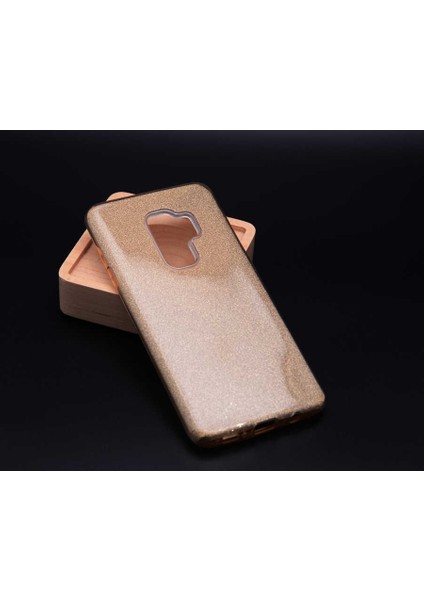 Samsung Galaxy A6 Plus 2018 Kılıf Gold Jade Simli Silikon Kapak Esnek Ince (Samsung Galaxy A6 Plus 2018, Gold)