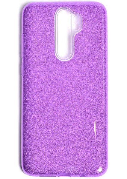 Xiaomi Redmi Note 8 Pro Kılıf Mor Jade Simli Silikon Kapak Esnek Ince (Xiaomi Redmi Note 8 Pro, Mor)