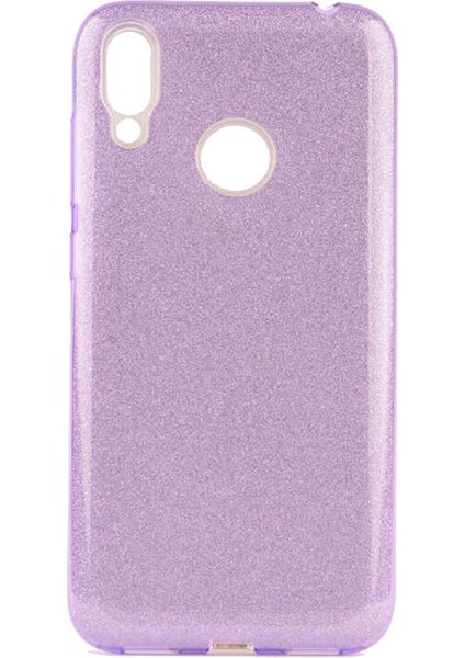 Huawei Y7 Prime 2019 Kılıf Mor Jade Simli Silikon Kapak Esnek Ince (Huawei Y7 Prime 2019, Mor)