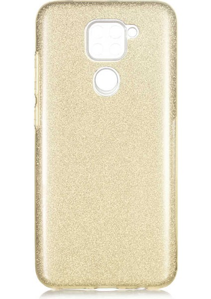 Xiaomi Redmi Note 9 Kılıf Gold Jade Simli Silikon Kapak Esnek Ince (Xiaomi Redmi Note 9, Gold)
