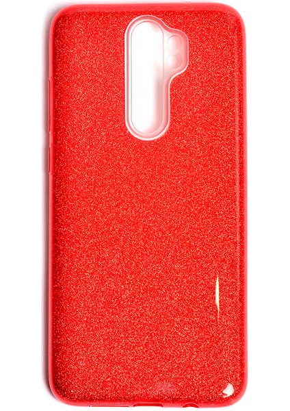 Xiaomi Redmi Note 8 Pro Kılıf Kırmızı Jade Simli Silikon Kapak Esnek Ince (Xiaomi Redmi Note 8 Pro, Kırmızı)