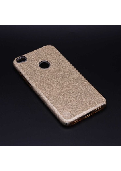 Huawei P9 Lite 2017 Kılıf Gold Jade Simli Silikon Kapak Orijinal Esnek Ince (Huawei P9 Lite 2017, Gold)
