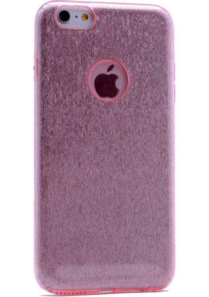 Apple iPhone 8 Plus Kılıf Pembe Jade Simli Silikon Kapak Esnek Ince (Apple iPhone 8 Plus, Pembe)