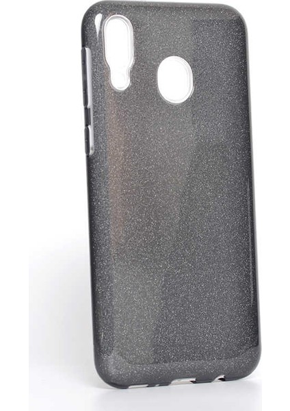 Samsung Galaxy M20 Kılıf Siyah Jade Simli Silikon Kapak Esnek Ince (Samsung Galaxy M20, Siyah)