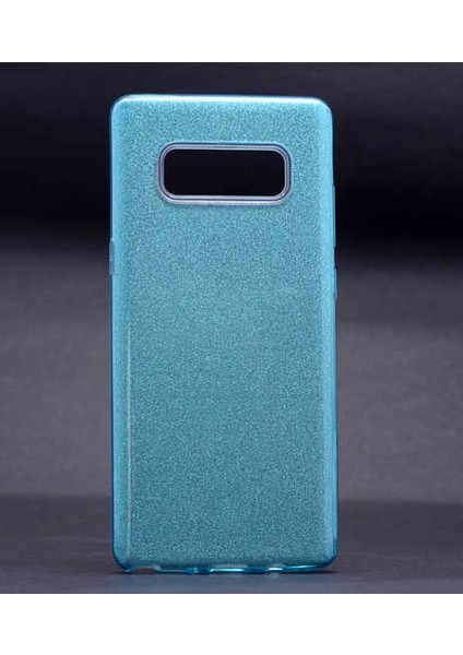 Samsung Galaxy Note 8 Kılıf Mavi Jade Simli Silikon Kapak Esnek Ince (Samsung Galaxy Note 8, Mavi)