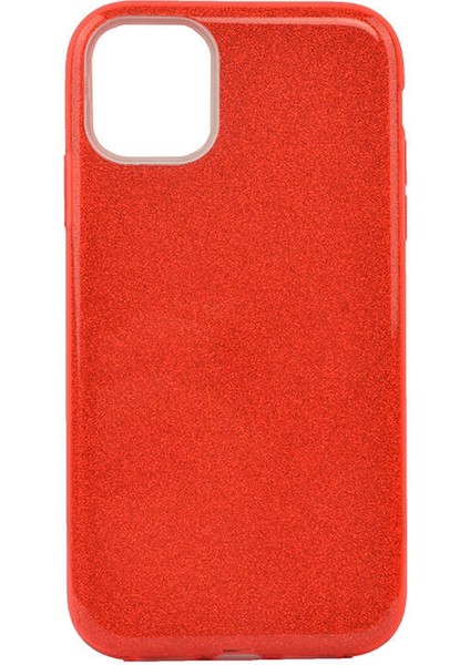 Apple iPhone 11 Pro Max Kılıf Kırmızı Jade Simli Silikon Kapak Esnek Ince (Apple iPhone 11 Pro Max, Kırmızı)