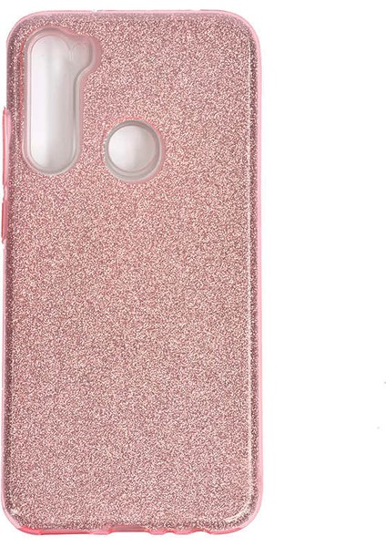 Xiaomi Redmi Note 8 Kılıf Pembe Jade Simli Silikon Kapak Esnek Ince (Xiaomi Redmi Note 8, Pembe)