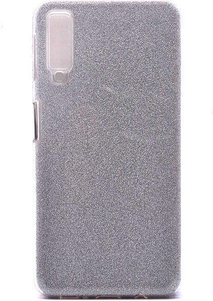 Samsung Galaxy A7 2018 Kılıf Gümüş Jade Simli Silikon Kapak Esnek Ince (Samsung Galaxy A7 2018, Gümüş)