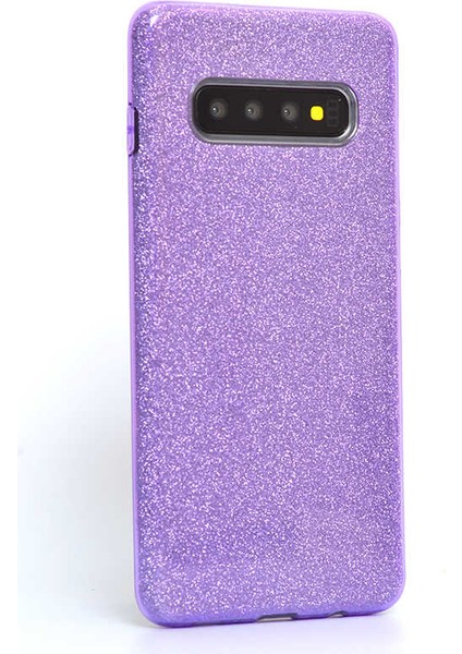 Samsung Galaxy S10 Plus Kılıf Mor Jade Simli Silikon Kapak Esnek Ince (Samsung Galaxy S10 Plus, Mor)
