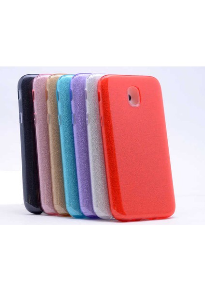 Samsung Galaxy J730 Pro Kılıf Pembe Jade Simli Silikon Kapak Orijinal Esnek Ince (Samsung Galaxy J730 Pro, Pembe)