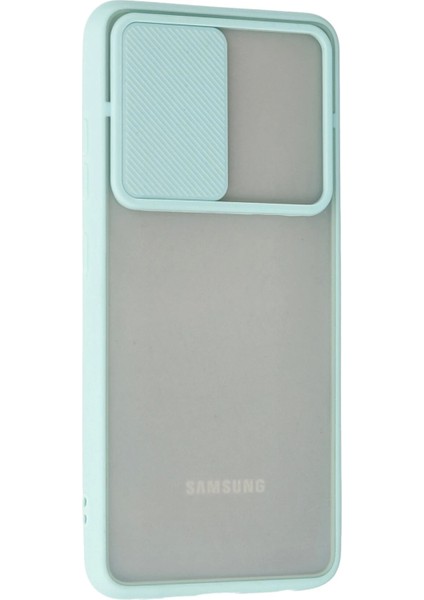 Samsung Galaxy A32 Kılıf Palm Buzlu Kamera Sürgülü Silikon - Turkuaz Nrmsa