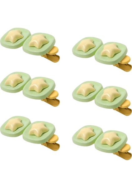 2pcs Pembe Yıldız Pentagram Saç Klip Jöle Kristal Tatlı Saçkop Duckbill Klip Kupa Kenar Estetik Y2K Harajuku Saç Aksesuarları: Yeşil (Yurt Dışından)