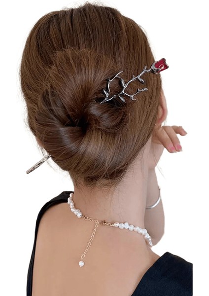 Vintage Harajuku Cadılar Bayramı Saç Çubukları Yemek Çubuğu Saç Tokaları Kadın Saç Klipli Pin Montaj Düğün Rolü Oyun Başlığı Mücevher Hediyeleri: Stil 05 (Yurt Dışından)