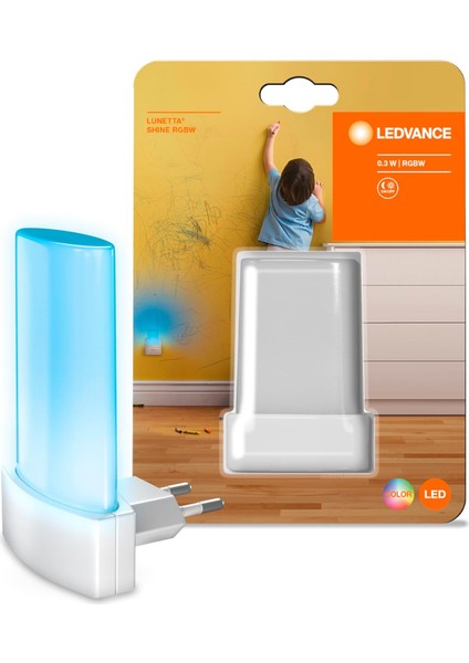 LED Gece Lambası, Iç Mekan Uygulamaları Için Lamba, Gündüz Gece Sensörü, Renk Değiştirir, 60,0 mm x 60,0 mm x 90,0 Mm, Lunetta Shine Rgb