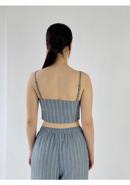 Tasarım Önden Fermuarlı Büstiyer Kadın Kül Mavi modelleri