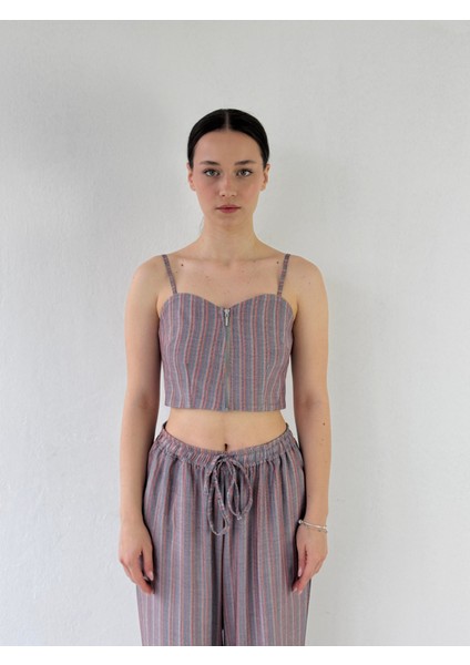 Tasarım Önden Fermuarlı Büstiyer Kadın Somon fiyatları