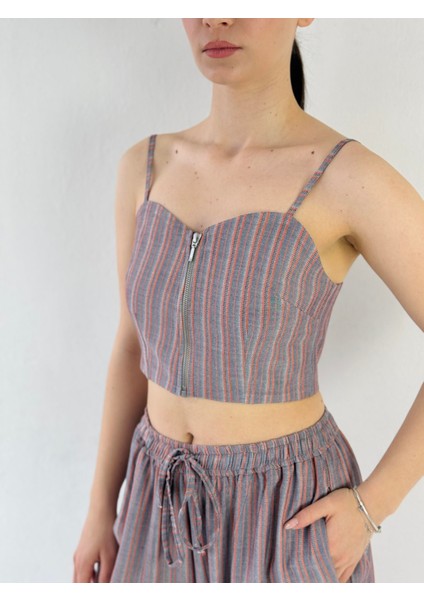 Tasarım Önden Fermuarlı Büstiyer Kadın Somon fırsatları