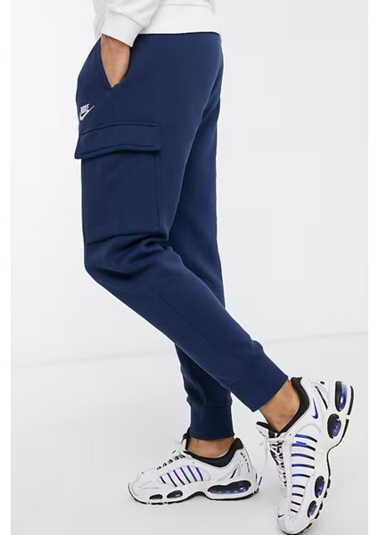 Sportswear Clup Fleece Pamuklu Lacivert Erkek Kargo Eşofman Altı fiyatları