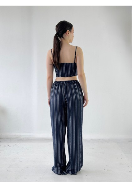 Tasarım Bol Kesim Pantolon Kadın Lacivert modelleri