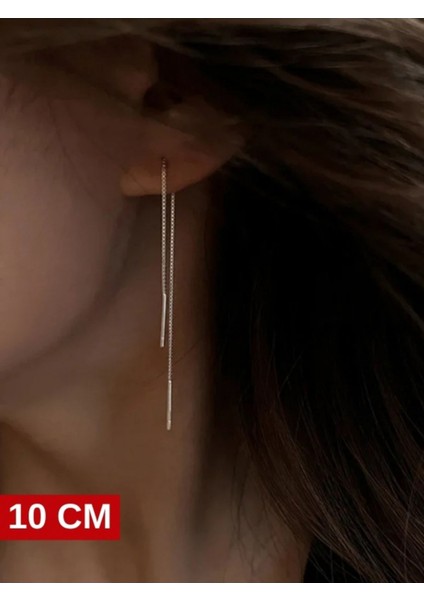 Bymiss Mücevherat BymissMücevherat 925 Ayar Gümüş Küp Zincir Model Gümüş Zincir Küpe