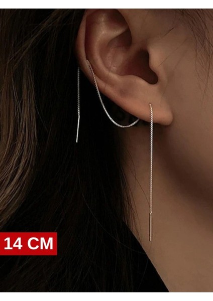 Bymiss Mücevherat BymissMücevherat 925 Ayar Gümüş Küp Zincir Model Gümüş Zincir Küpe