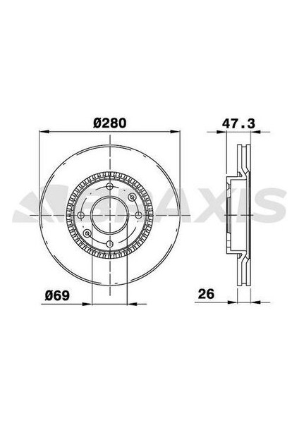 AE0567 Ön Fren Disk Aynası Havalı Hyundai Elantra 1.6 2.0 00-06 Sonata 2.0 01-04 Magentis 2.0 01- 280X4 517123D300