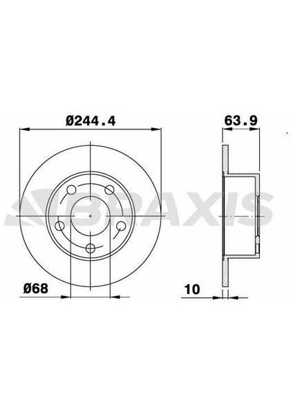 AE0076 Arka Fren Disk Aynası Superb 1.8t 1.9tdı 2.0 2.5tdı 2.8 V6 02-Passat Varıant 96- 4A0615601A