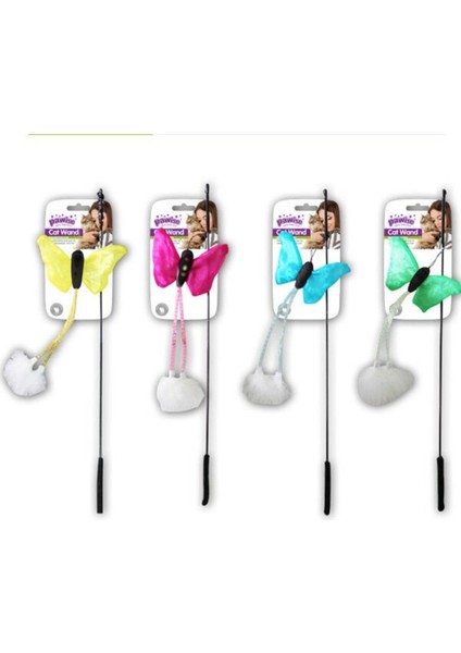 Luxury Kelebekli Olta Kedi Oyuncağı 47 cm - Petshopundan 1 Adet