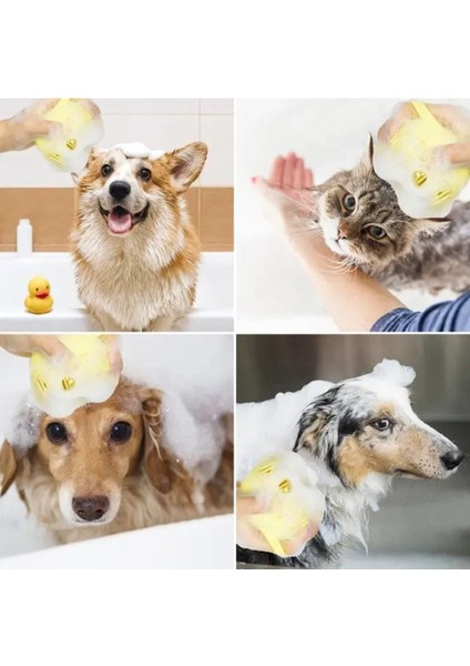 Luxury Şampuan Hazneli Kedi Köpek Evcil Hayvan Yıkama Kesesi Silikon Banyo Masaj Tarak Duş Fırçası 1 Adet 1 Adet