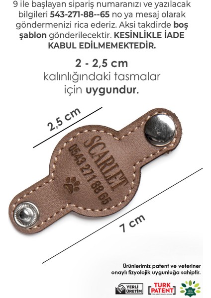Luxury Deri Köpek Künyesi, Deri Köpek Isimlik, Köpek Kedi Tasması, Köpek Madalyonu 1 Adet