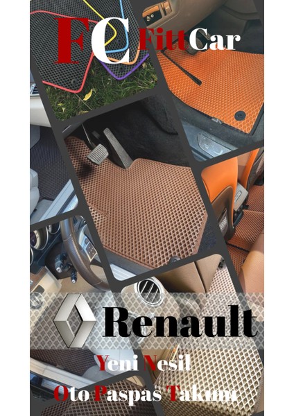 Fittcar Renault Clio 5 2019 - 2024 Akıllı Oto Paspas Takımı Eva Mat