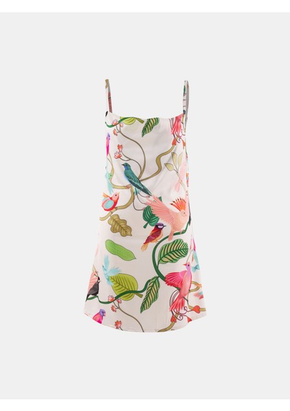 Saten Askılı Elbise Gecelik Jungle Desen modelleri