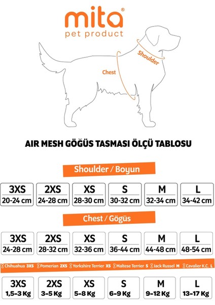 Luxury Mita Kedi-Köpek Air Mesh Göğüs Tasması Mavi L Beden 1 Adet
