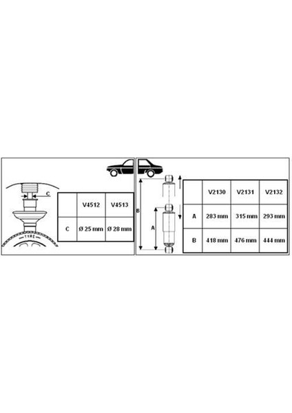 V4513 Ön Amortisör Sağ Sol Ducato Iıı Boxer Iıı Jumper Iıı 15Q 17Q 06-Kalın Mil Çap 28MM 50707867