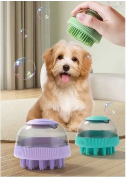 Luxury Özel Üretim Çift Başlıklı Pet Banyo Evcil Hayvan Fırçası Kuru Islak Kullanım Masaj Özelliği Pratik 1 Adet