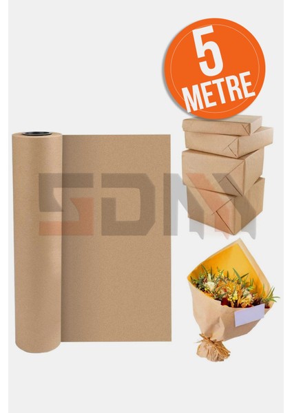 Kraft Kağıt 50CM x 5 Metre Rulo: Ambalaj, Çeyiz Paketleme, Hediye Kağıdı, Çiçek Sarma Kağıdı