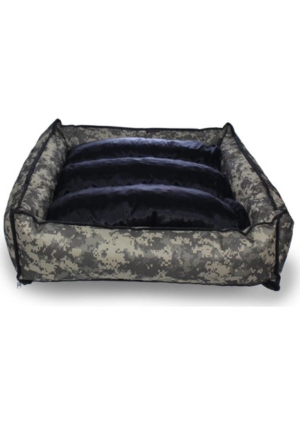 Luxury Yıkanabilir Kamufle Kedi Köpek Minderi ve Yatağı Fermuarlı 70X80 cm 1 Adet
