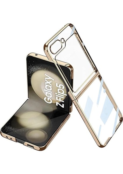 Samsung Galaxy Z Flip 5 Kılıf Fold Element Kapak - Gold Nrmsa