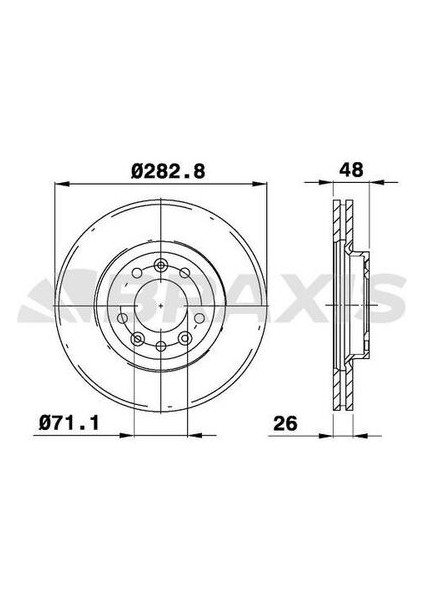 AE0095 Ön Fren Disk Aynası 407 1.6hdı 1.8 2.016V 2.0hdı 04-607 2.0 00-508 10- 283X26X5DL Havalı Df3 4249.L3