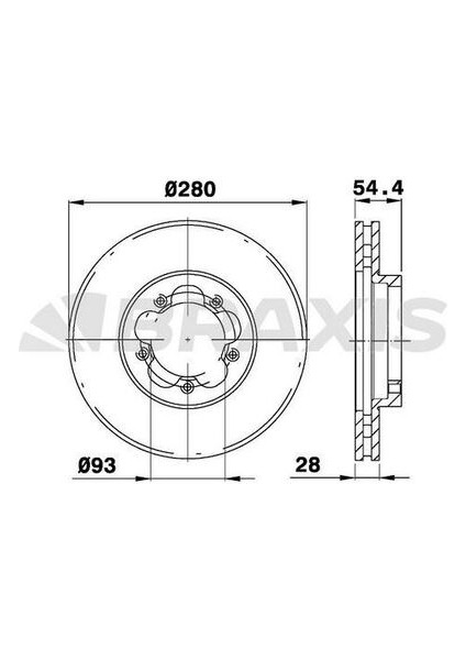 AE0141 Ön Fren Disk Aynası Transit V347 06-14 Önden Çeker Hava Soğutmalı Ölçü 280X28 1503290