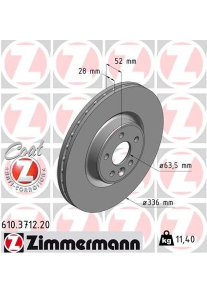 610.3712.20 Ön Fren Disk Aynası Havalı Volvo S60 Iı 10 15 S80 Iı 06 V60 I 11 15 V70 Iıı 07 15 XC70 Iı 09 15 30769057