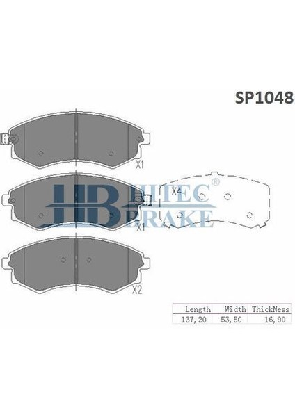 Hıtec 10046 Ön Balata Elantra 91-00SONATA 90-02ALTIMAMAGENTIS 01- 2,0rexton 08- 2,7 (SP1048)