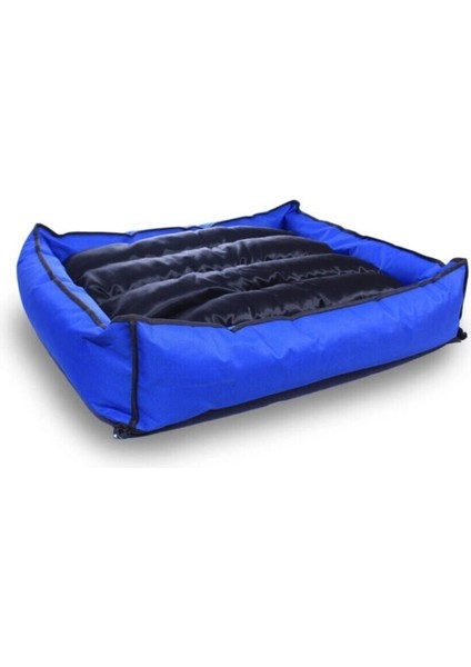 Luxury Yıkanabilir Mavi Köpek Kedi Minderi ve Yatağı Büyük Irklar Için Fermuarlı 90X100 cm 1 Adet