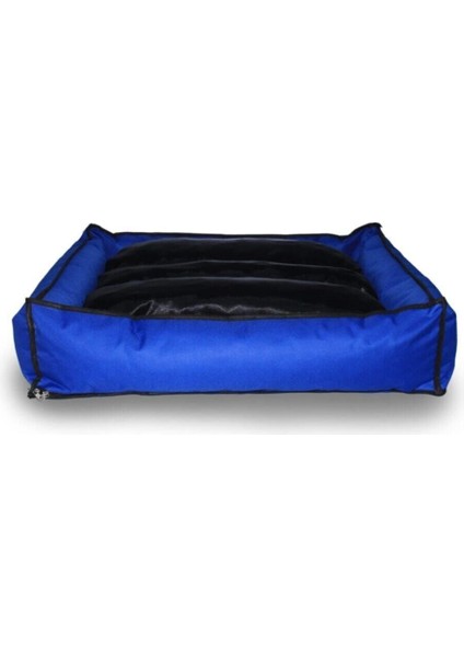 Luxury Yıkanabilir Mavi Köpek Kedi Minderi ve Yatağı Büyük Irklar Için Fermuarlı 90X100 cm 1 Adet