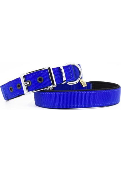 Luxury Mavi Elit Dokumadan El Yapımı Köpek Boyun Tasması 2,5X42-50CM 1 Adet