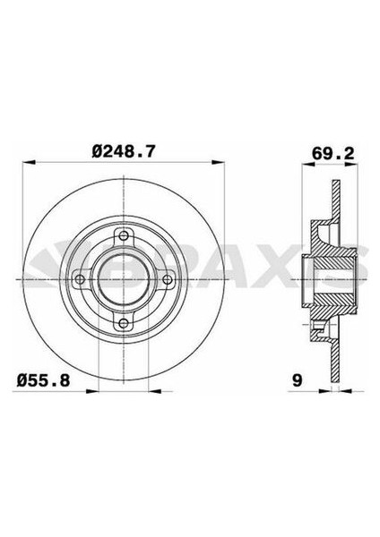AE0055 Arka Fren Disk Aynası Sensör Halkası Iıe C4 C3 Picasso Ds3 C3 Iıı 207 P307 208 2008 1.4 16V 1.5 4249.32